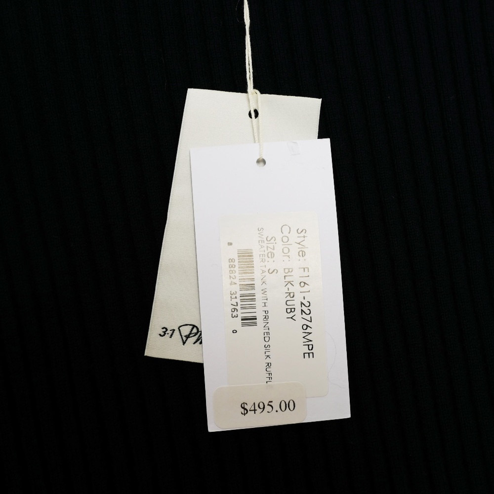 3.1 Phillip Lim Sweater/Printed Silk Ruffle Tank - Picture 8 of 9